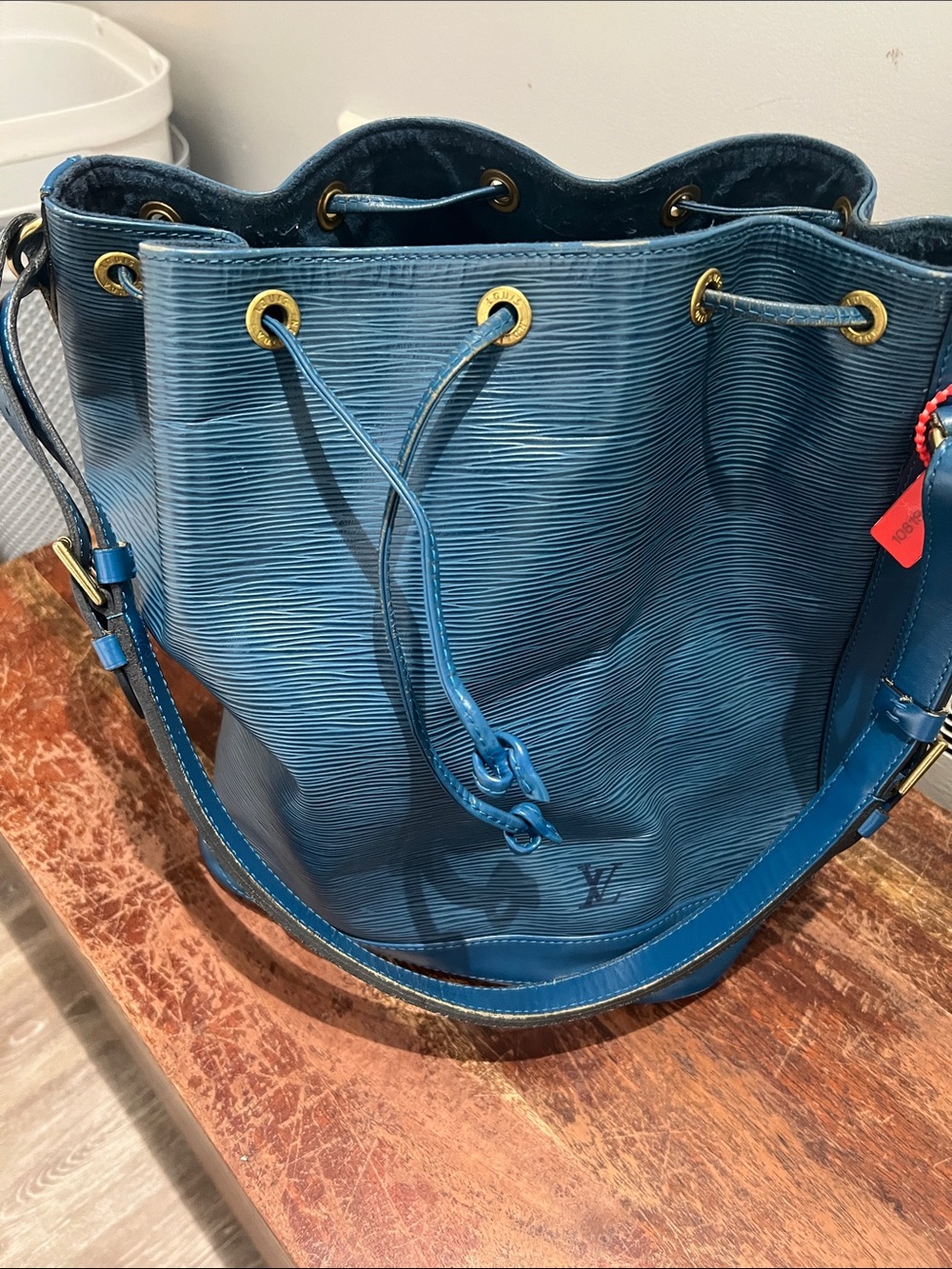 Louis Vuitton Teal Blue Epi Leather Drawstring Shoulder Bag - Picture 1 of 15